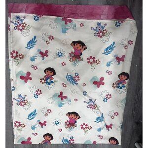 Vintage Dora The Explorer Full Flat Bed Sheet Kid's Multicolor